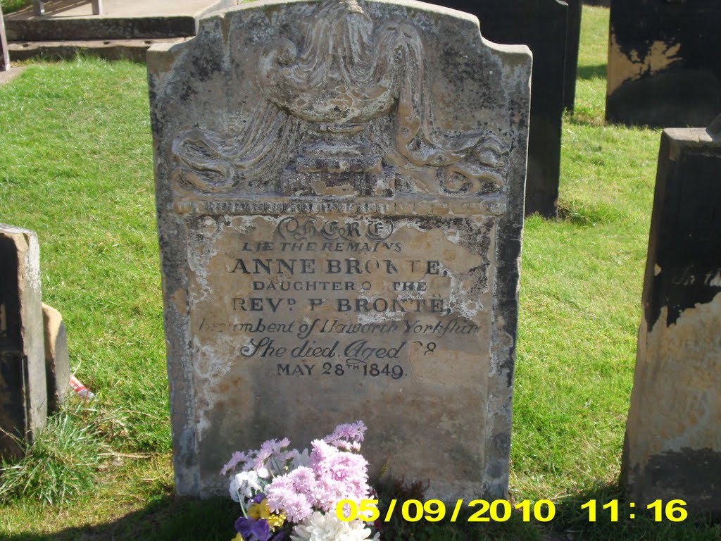 Final resting place of Anne Bronte,St.Mary's Church,Scarborough. by paddyaxel