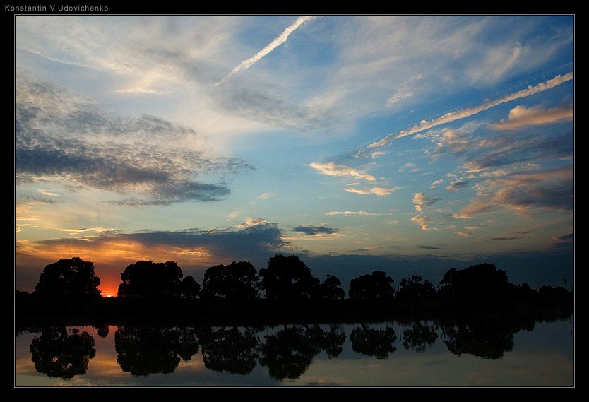 Russia, sunset, village, sky by KonstantinVU