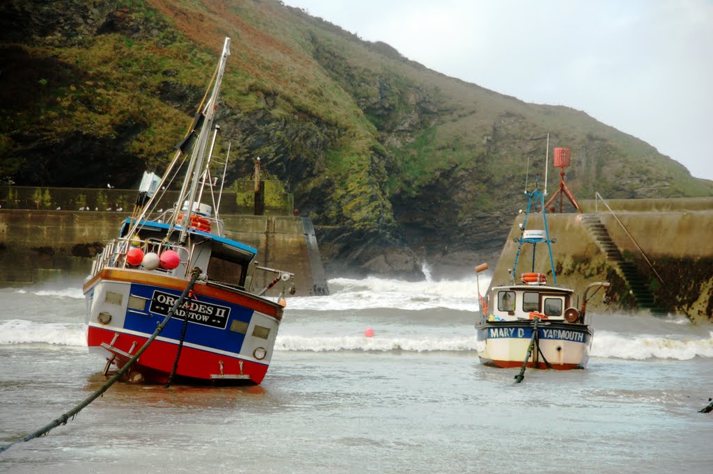 Fishing boats at Port Issac by Paula Stevenson