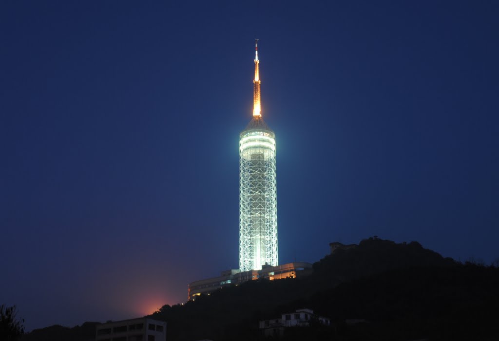 TV tower at night by Jianing Chen