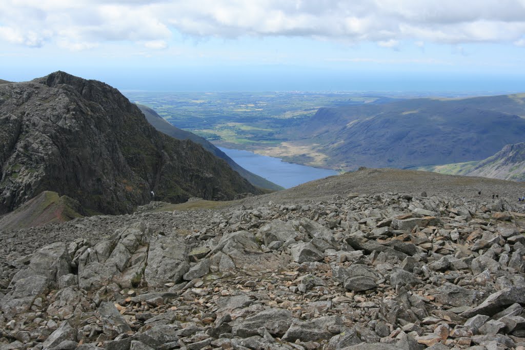 Wastwater with Sellafield in the distance from Scafell Pike by JamieLord