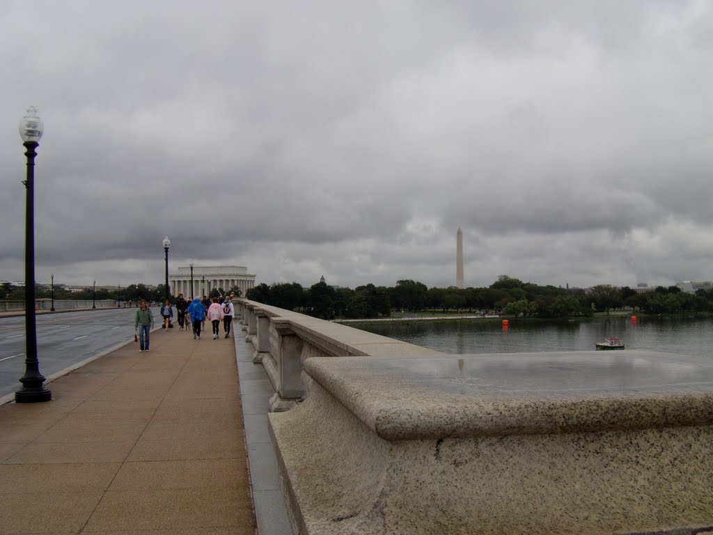 Arlington Memorial Bridge, Lincoln Memorial, Washington Monument, Holocaust Memorial by John Tagliaferro