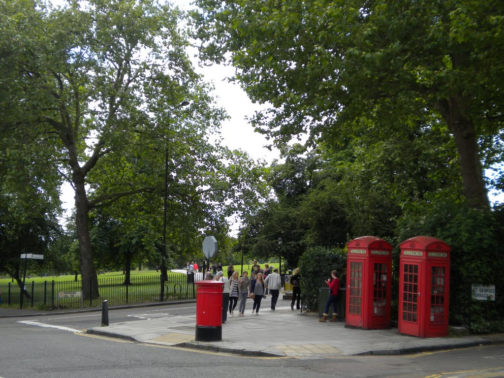 Primrose Hill with Telephone Boxes & Post Box by Balles2601