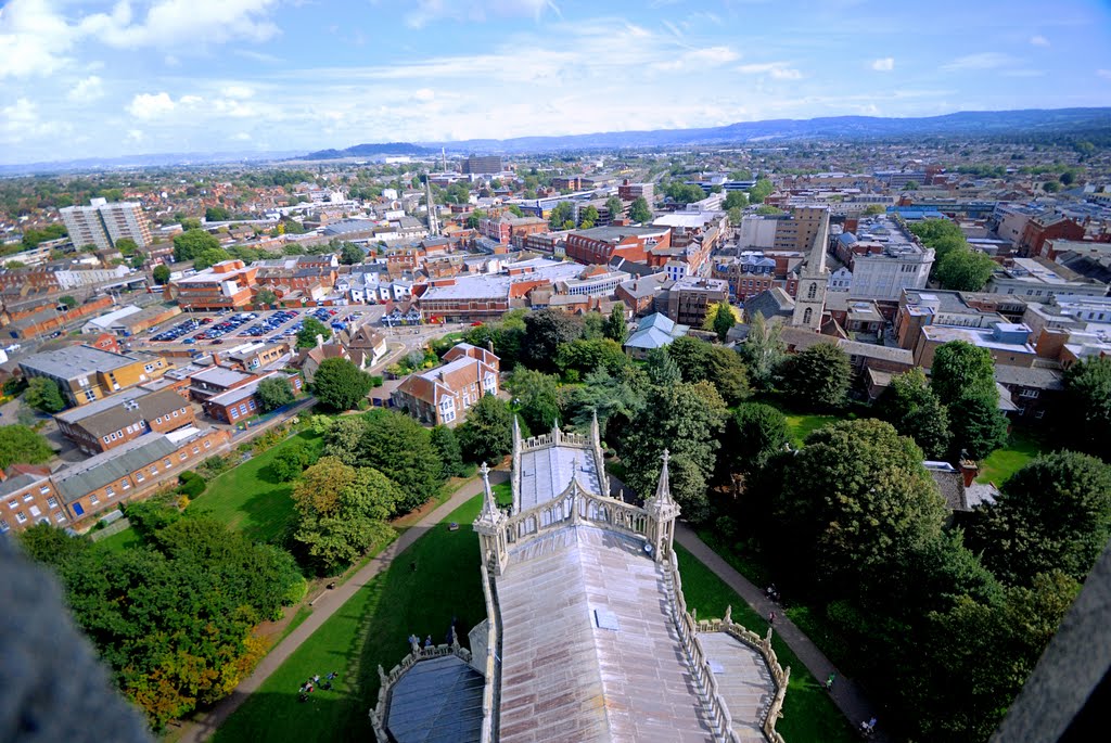 A View From The Top Of Gloucester Cathedral Tower by Mike Hartland