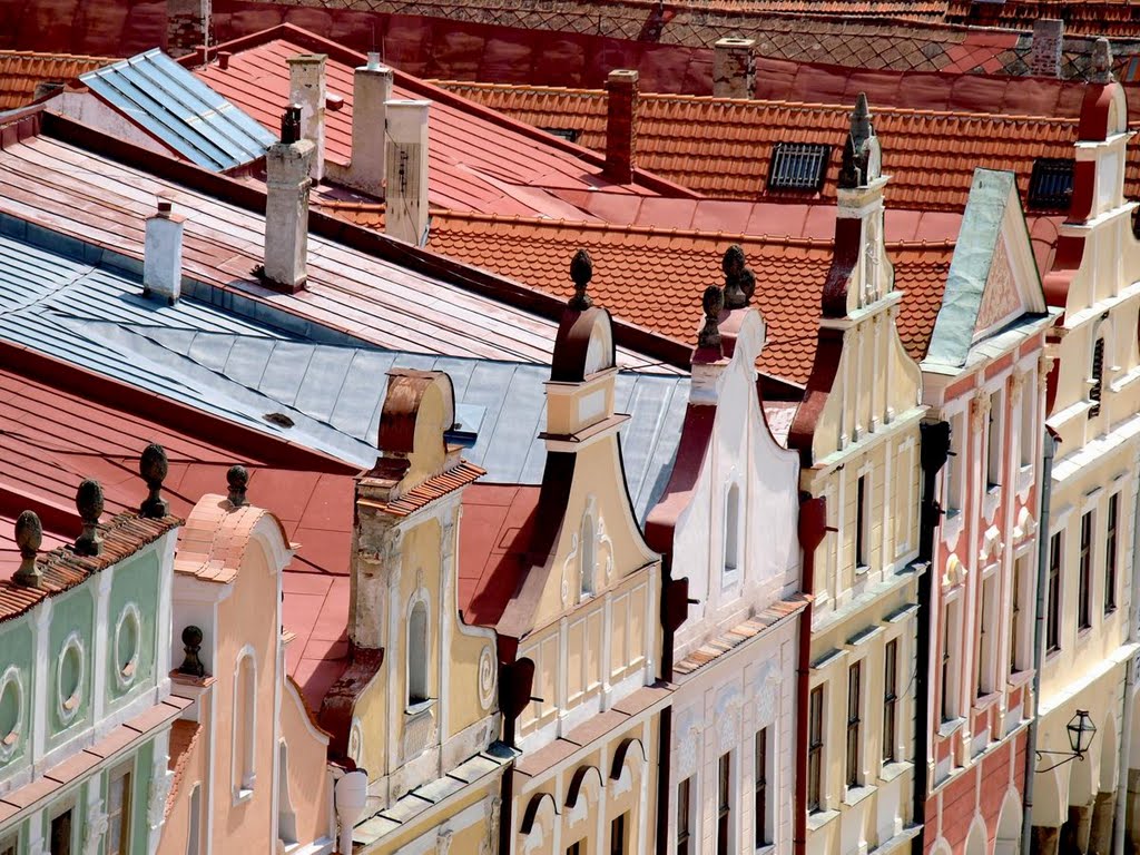 Telc, szczyty kamienic na rynku by Jan Astner