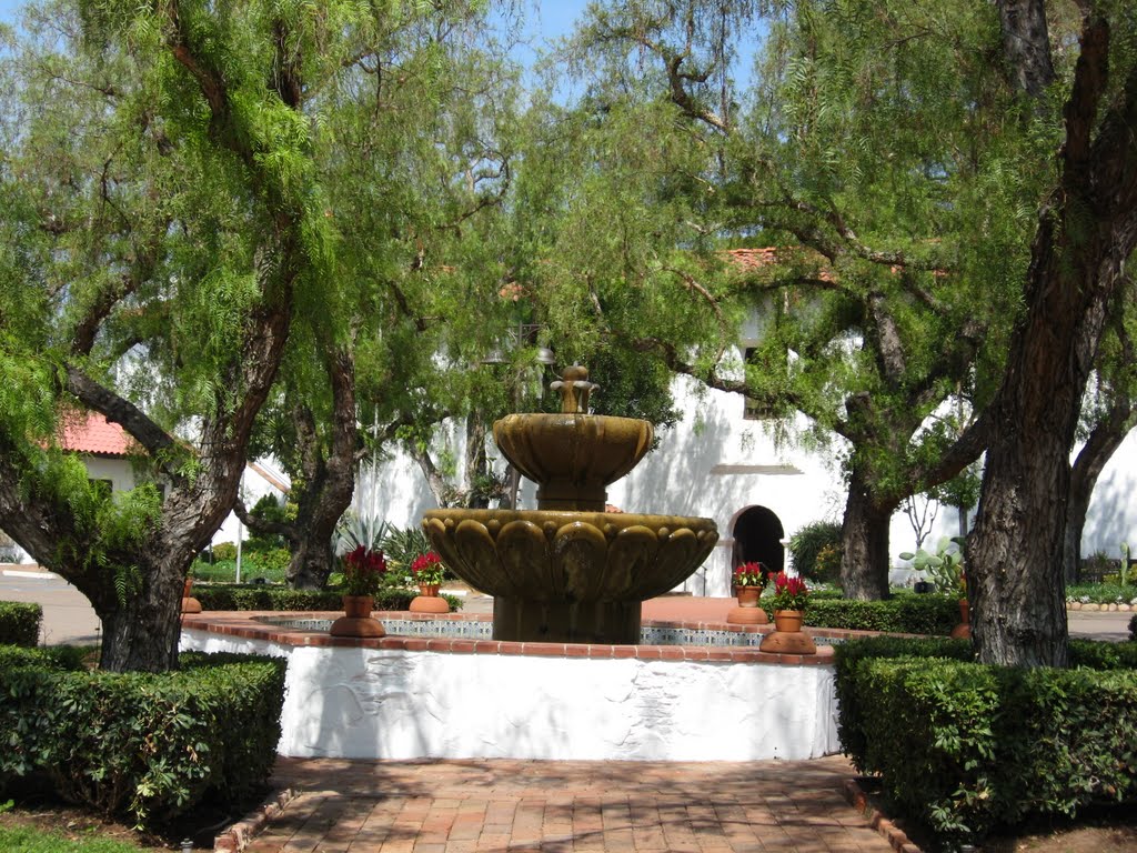 Fountian inside courtyard of Mission San Diego by candersonmd