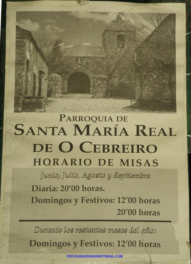 Horario de Misas Parroquia de Santa Maria La Real, O Cebreiro, Lugo, España P6033056 by Truckman2000