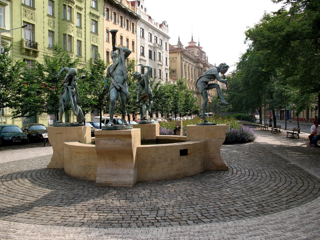 Fountain in Prague by dimuxxx