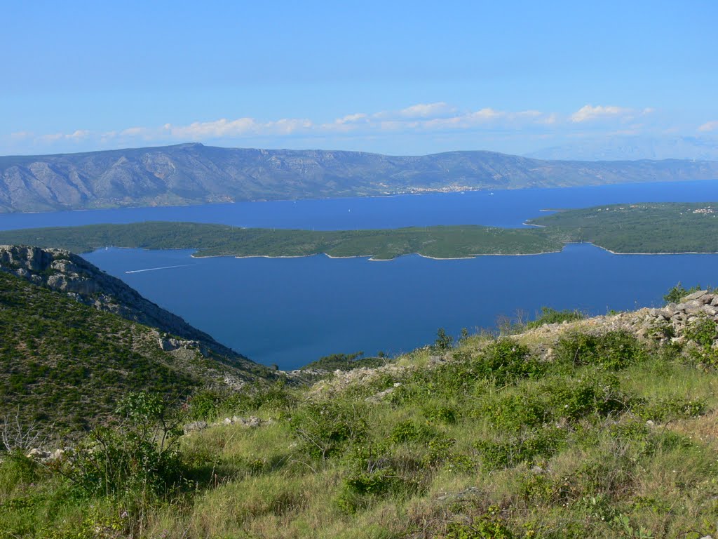 A view to Brac island and north-west peninsula of Hvar by rskotak