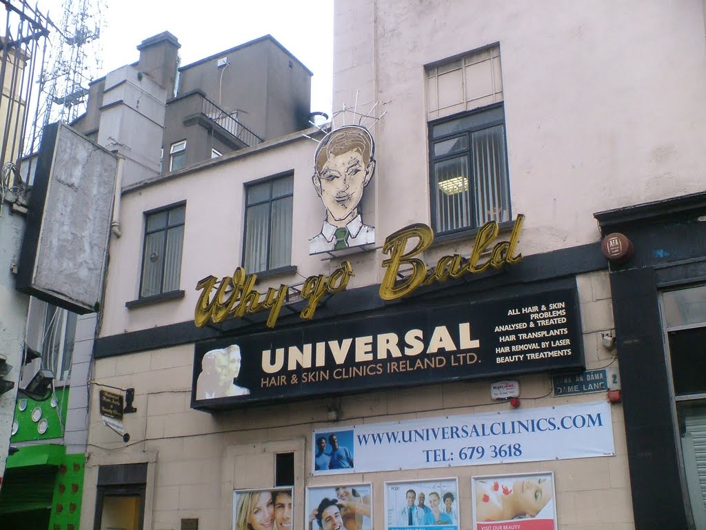 Why go Bald? - Erected by Sydney Goldsmith of the Universal Hair & Scalp Clinic in 1962 - Taylor signs by Alan Larkin