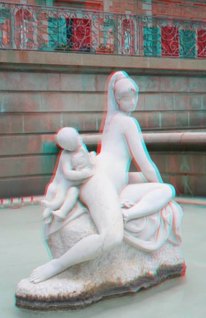 Jardin Montjuïc 3D anaglyphe by christianecaron