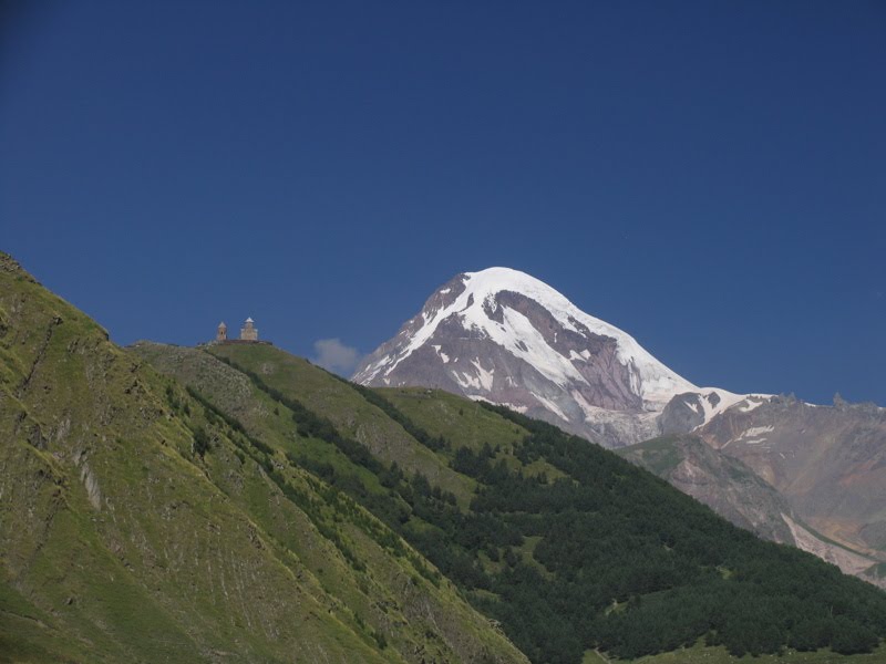 Mt. Mkinvartsveri from Stepantsminda, Georgia by nikusha