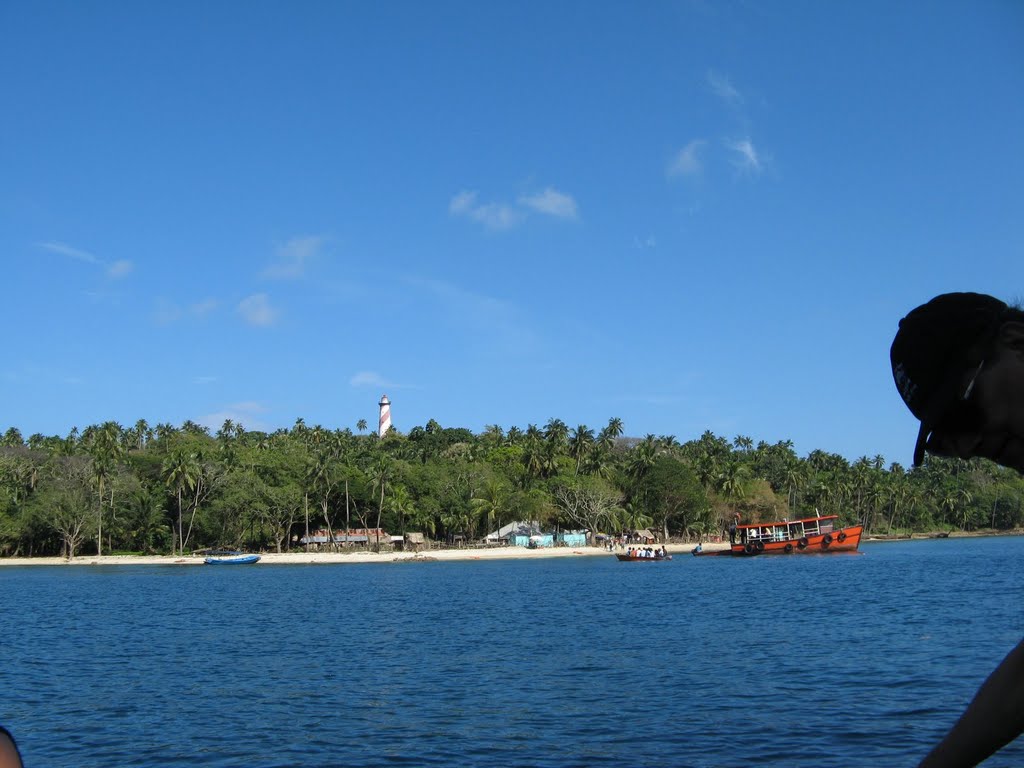 Approach to North Bay Beach from Viper Is. by PM Velankar