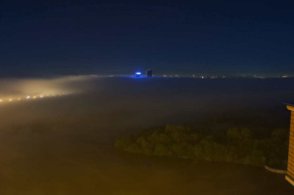 Moscow river night fog by Puffi