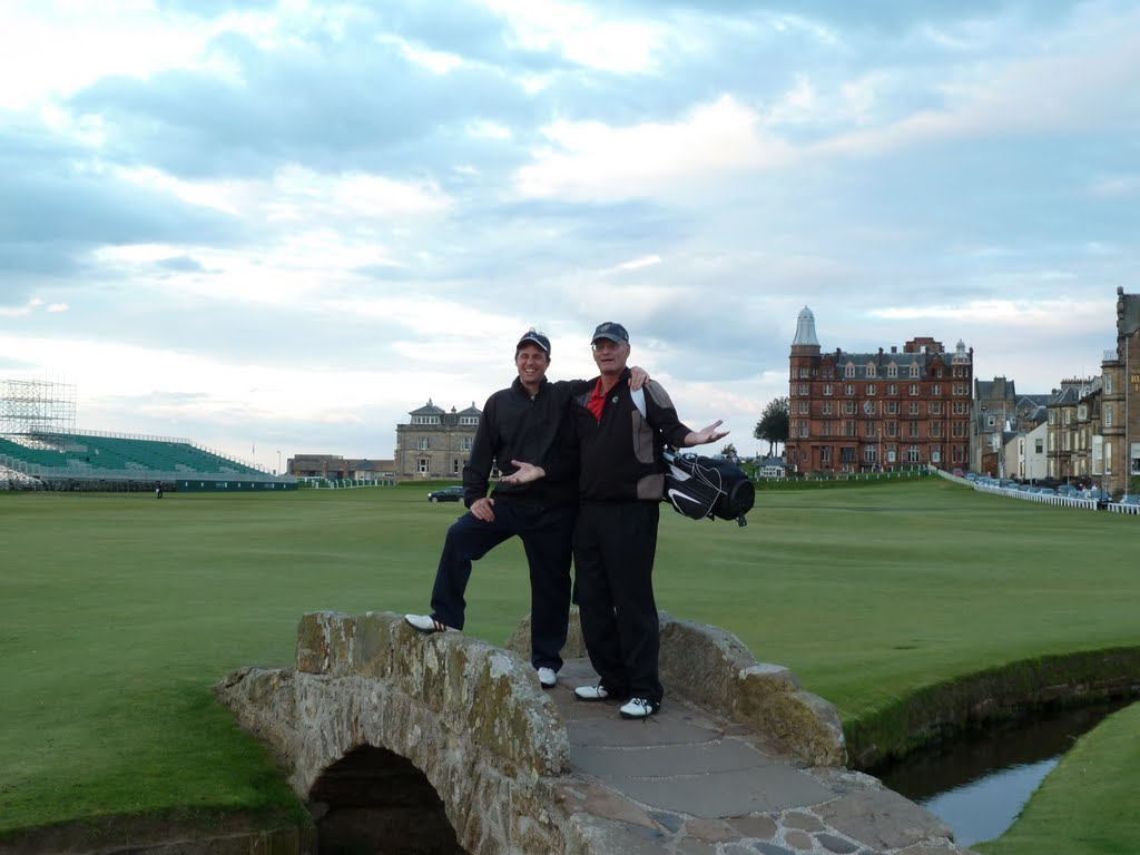 Chris & Tom on the Swilcan Bridge, the Old Course by djcarson