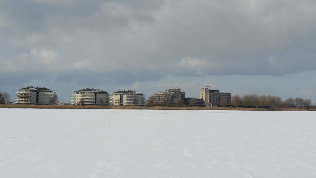 Frozen Gooimeer nearby Huizen, Holland by Ed Brouwer