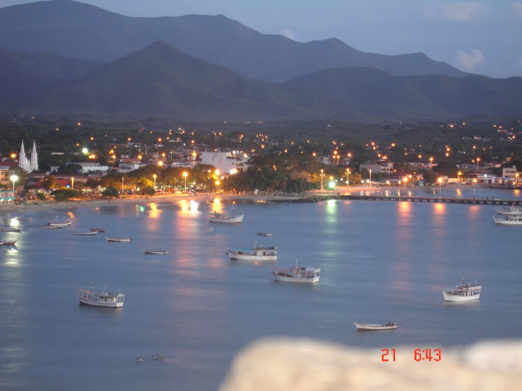 Atardecer en la Bahia de Juan Griego desde el Fortín by Marisela Riera