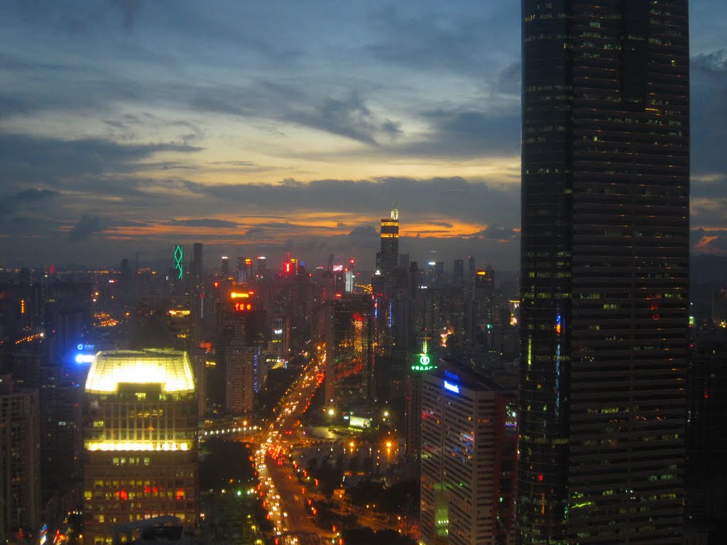 Di Wang building and Shennan street from Financial Centre tower A by Dmitry L