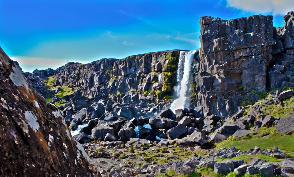 1/5 Öxarár foss - a beautiful waterfall at Þingvellir, National Park - Iceland - © Thor Ostensen by Thor Ostensen