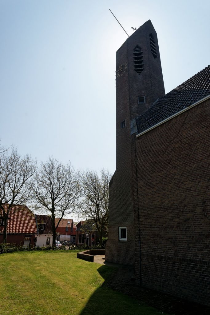 Texel - De Waal - Cemetary - View SE on Protestant Church of De Waal by txllxt TxllxT