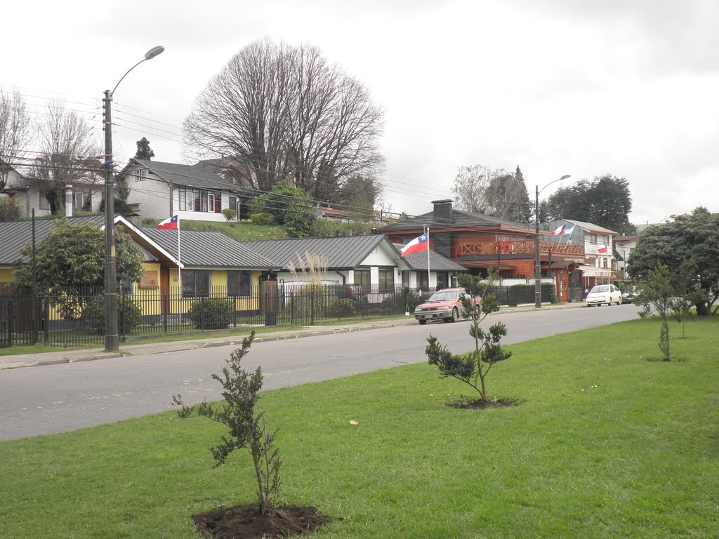 Casas en la Costanera Arturo Prat, Valdivia, Chile by Alcione en Valdivia