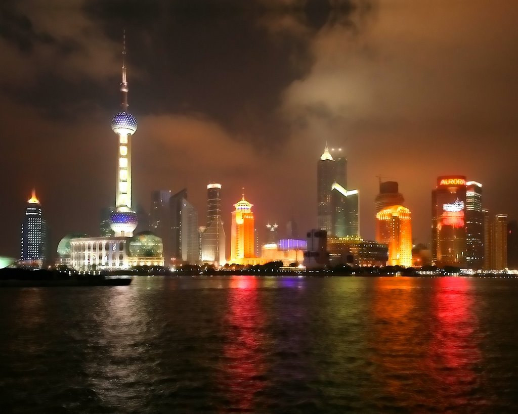 Misty night in Shanghai - Туманная ночь Шанхая by OpenBox