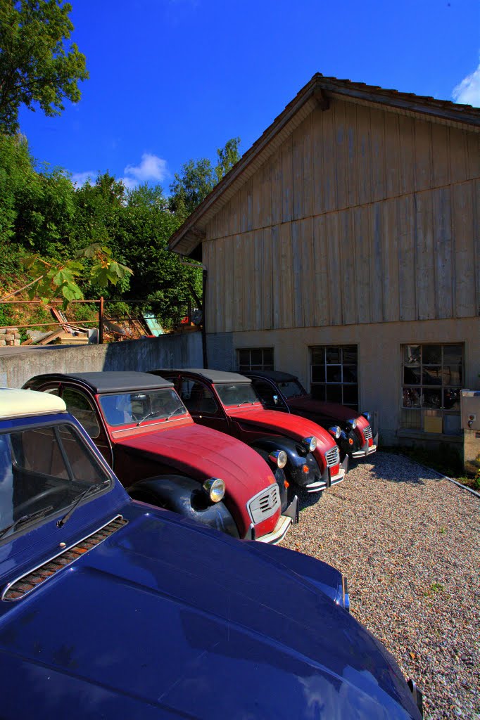 Blast from the past. Old cars Hauenstein, Switzerland by tom waugh