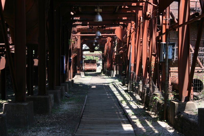 Ladle car tracks. Sloss Furnaces National Historic Landmark. 8/11/2007 by Tim Carr