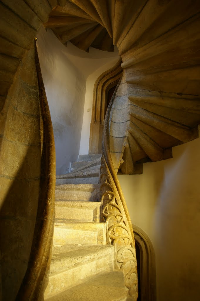 Austria, Graz, gotische Doppelwendeltreppe in der Burg, 2010 by hansaplast