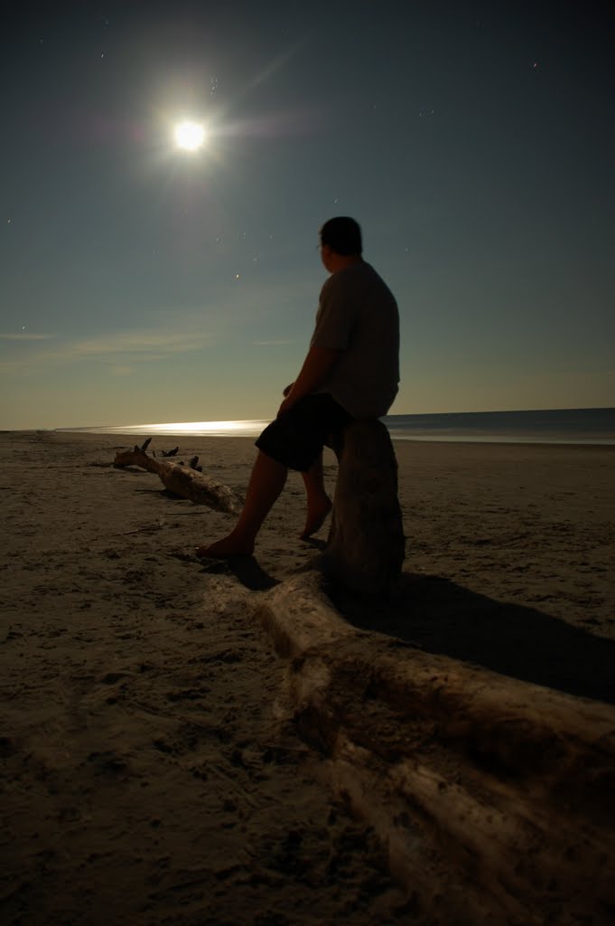 Hilton Head Beach at Night by Jon Southerland