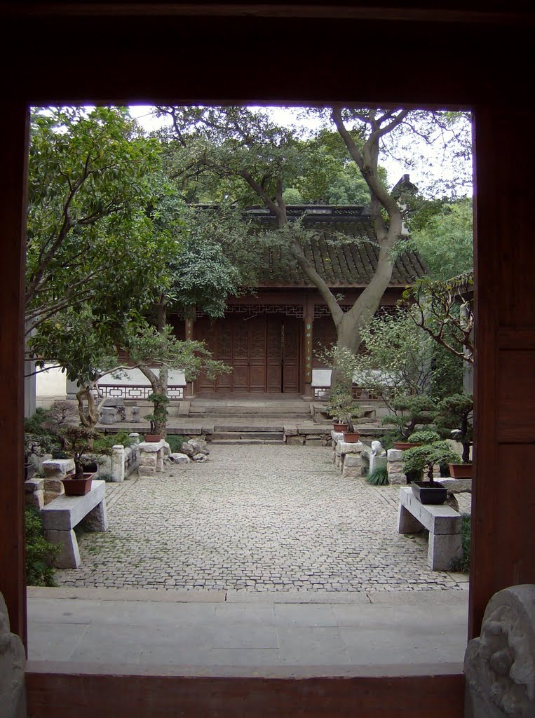 Wuxi - a quiet corner of Xihui Park with penjing (original Chinese term for Bonsai) by MalteLauridsBrigge