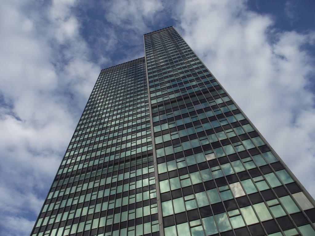 Euston Tower from ground level by Ziggy Shadow-Dust