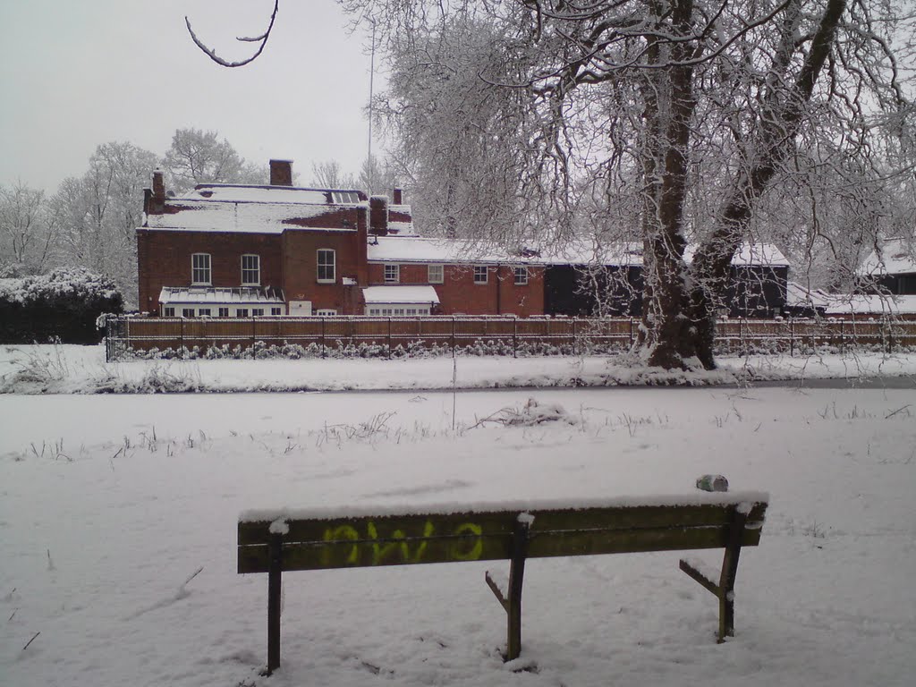 Old Museum Bench View Snow 2010 by steveyb