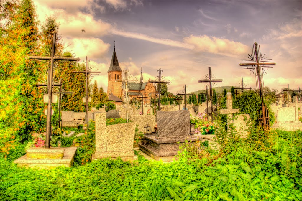 View to church backyard by Miro Vitz