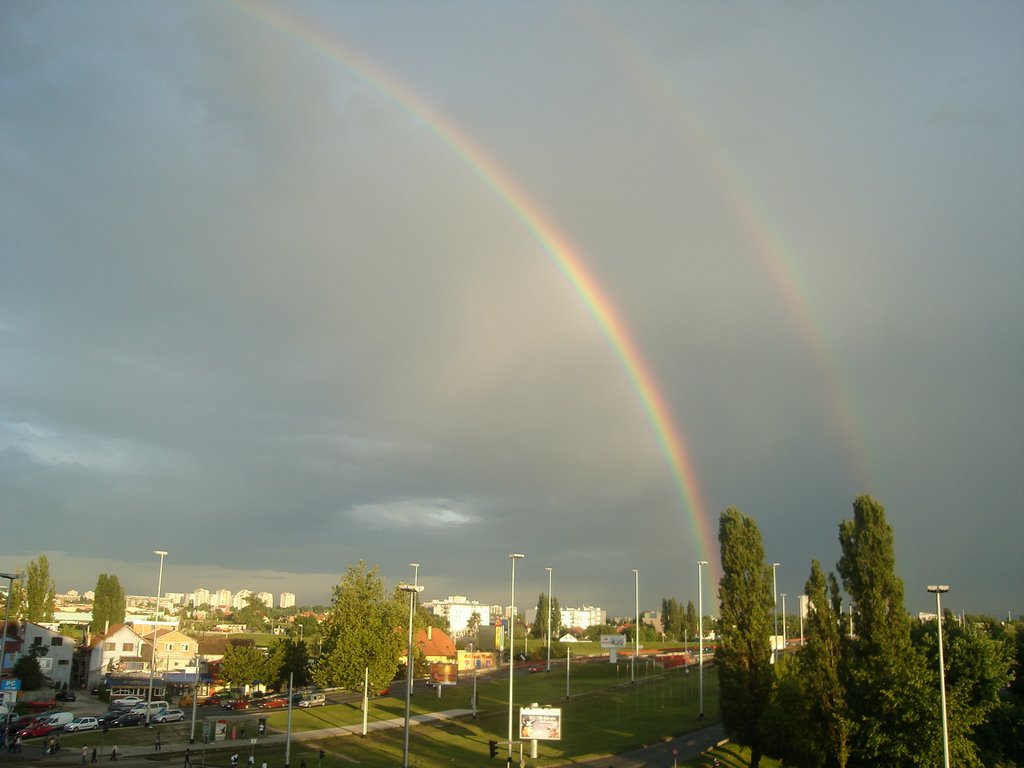 Double rainbow over the river Sava by slaven