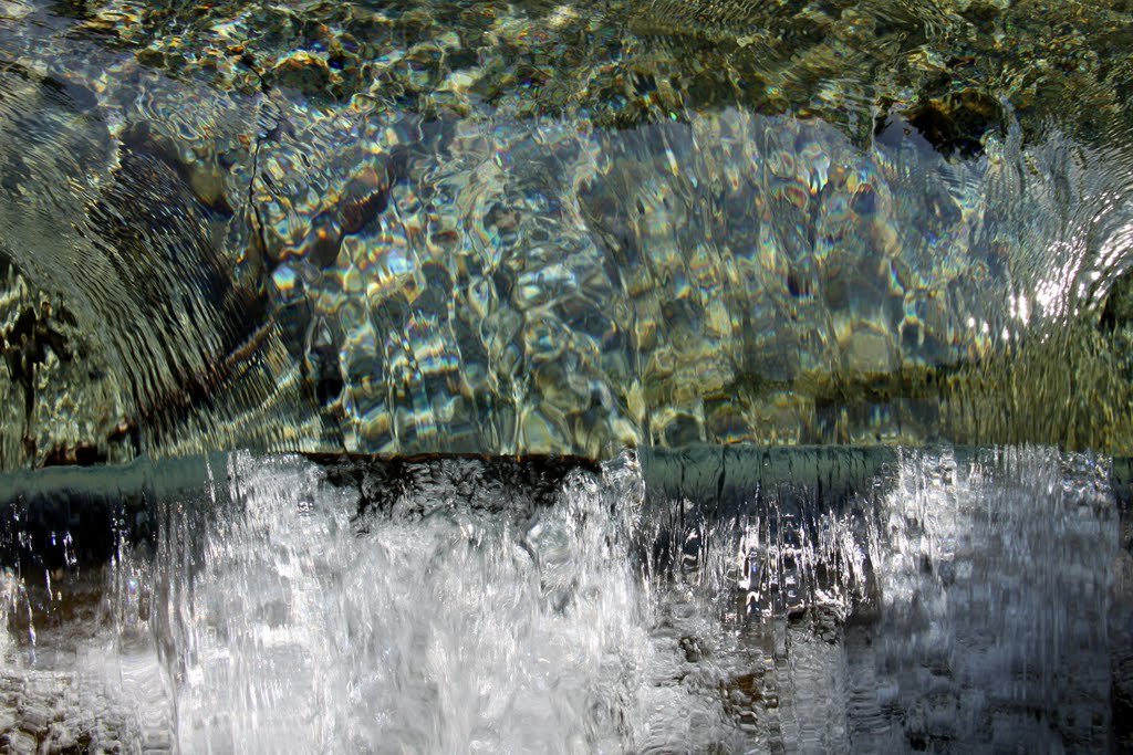 Dubná skala - very cold and very clear water from the future highway tunnel exploration gallery by Jan Madaras