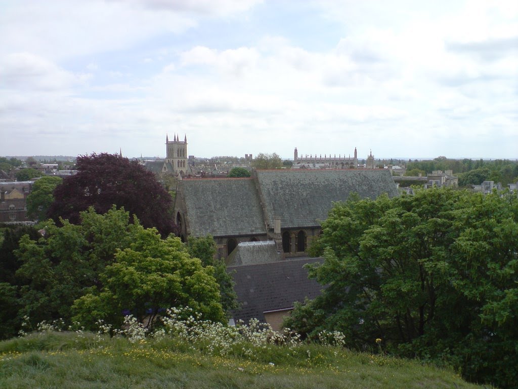 On top of castle mound in Cambridge looking out towards the city centre. by toadwarrior