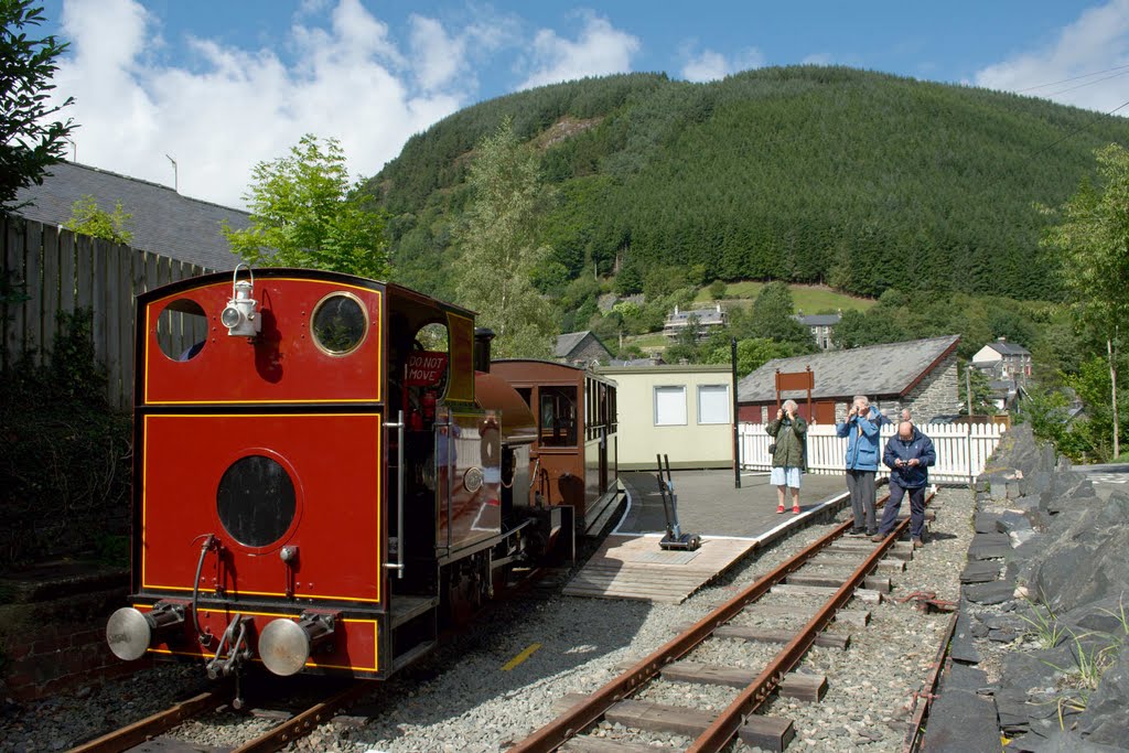 Train at Corris station by Matthew Winn