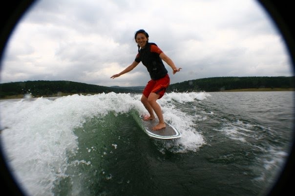 Wake surf by snow and wake