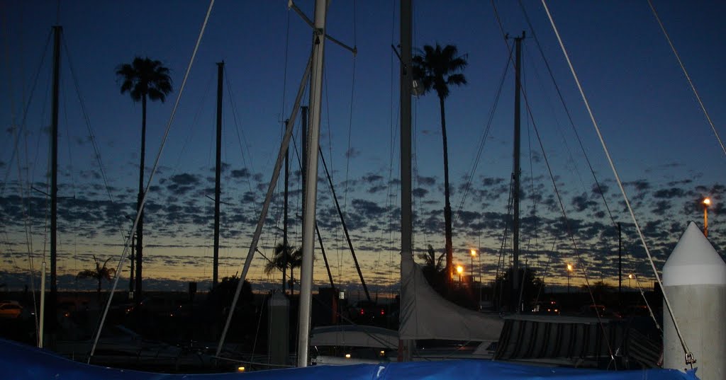 Sailboat at night by Reesa Jane