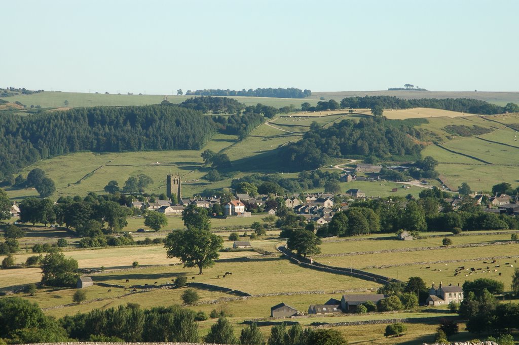 Youlgreave from the hillside by Row 17