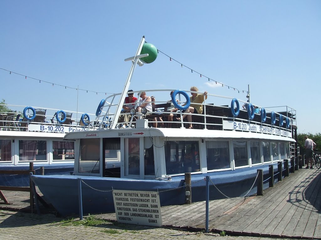 Mörbisch im Burgenland am Neusiedler See, unser Schiff am 9. Juni 2010 nachmittags by Wolfgang Hanko