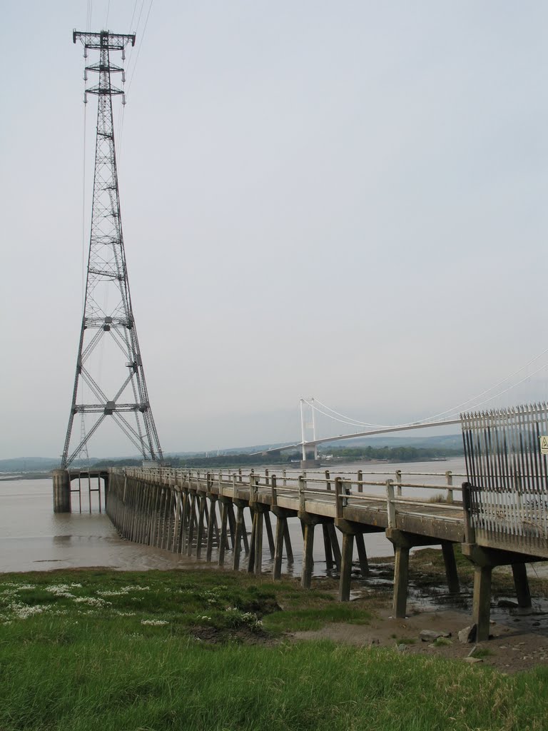 Aust Severn Powerline Crossing, eastern pylon by pawel'j