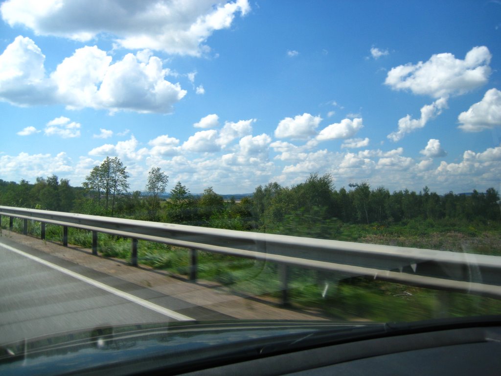 Fighter Jet landing on NATO / US Airforce Airbase Ramstein, taken from Highway A6 at 135 mph by Jan Graeser