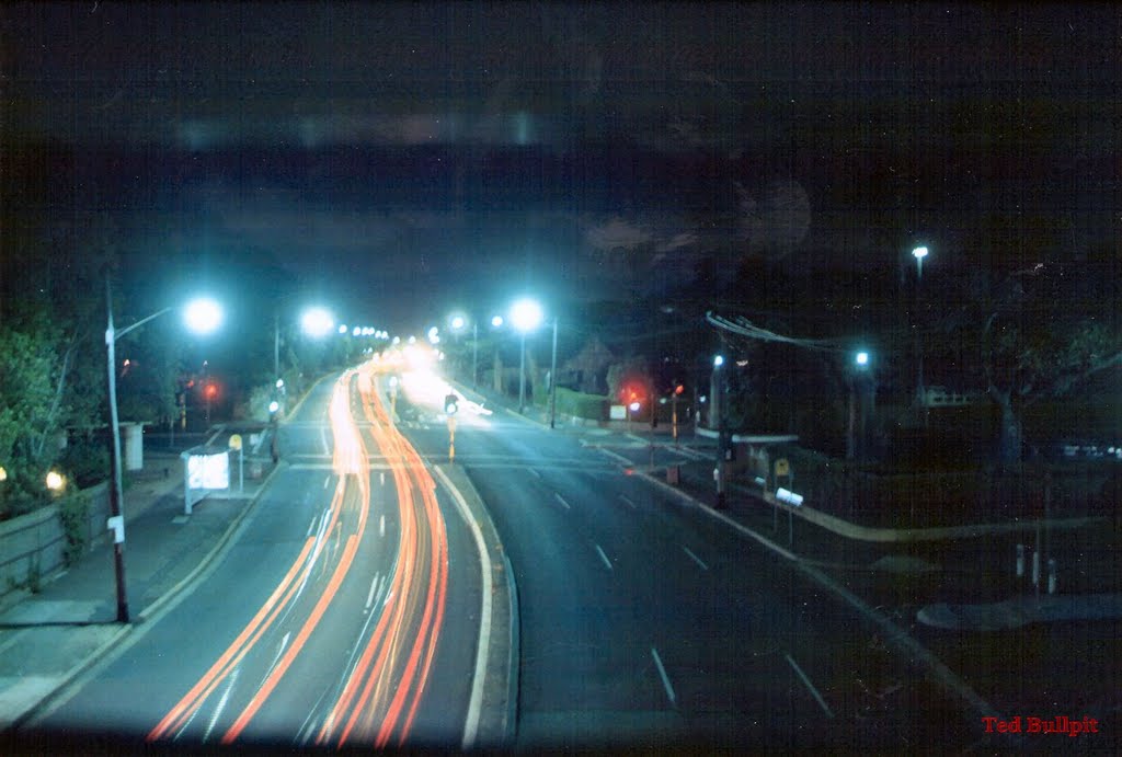 City Road towards Newtown from the old City Road Bridge 1992 by Ted Bullpit