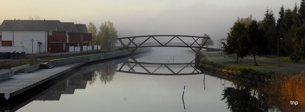 Parainen. Misty Morning. Bridge over the canal "Sundet". by TerhiNP