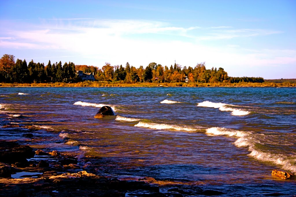 Lake Michigan and Canal Island, Door County, WI by MICHAEL  JIROCH  &  www.michaeljiroch.com