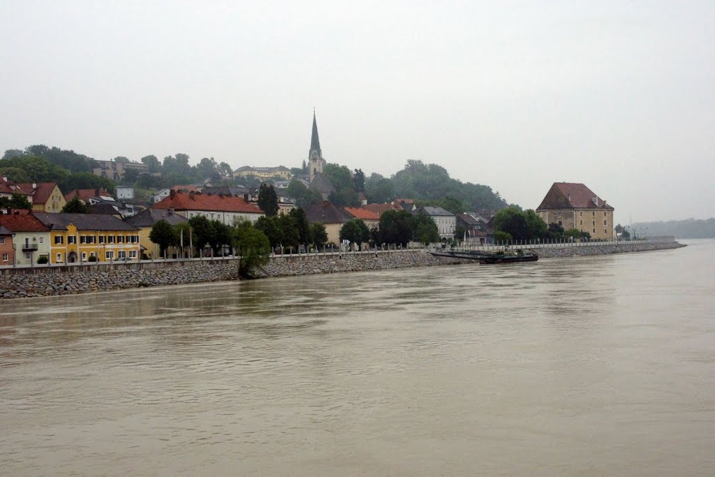 Upper Austria: Mauthausen. Pragstein Castle is the large square building on the right that does not look like a castle by w00dy4012