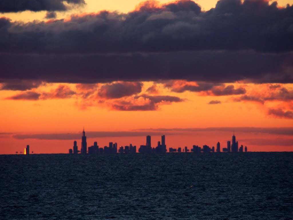 DSC01900 Chicago from Indiana Dunes at Night by Volkan YUKSEL