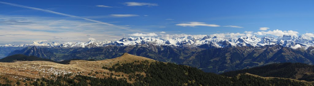 Blick zum Rickhubel vom Fürstein mit Berner Alpen by Iwan Schrackmann